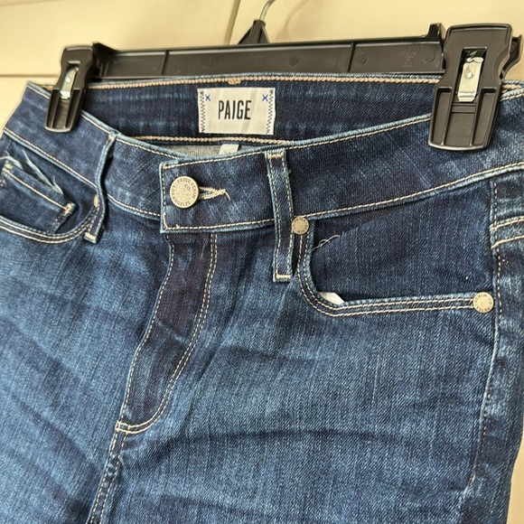 Paige Hoxton Straight Ankle Blue Jeans unfinished edges 26 - Picture 4 of 13